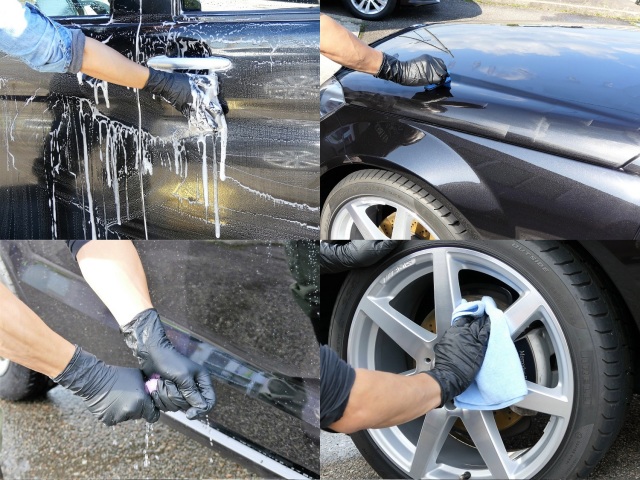 カーケアやカーメンテナンスに最適なニトリルグローブは、洗車やコーティングといった水を使うシーンで手を濡らさずに作業性に優れます