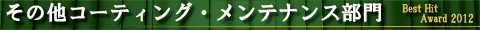 2012年ランキング〔その他コーティング・メンテナンス部門〕