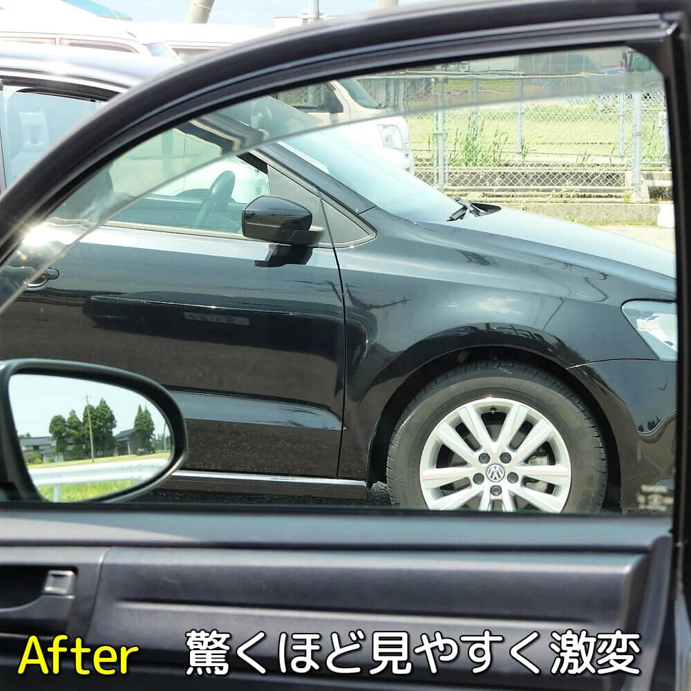 除菌 ガラス洗浄剤/ガラスビュークリアを車内側に施工しただけで見やすさが激変!極めてクリアで美しく、安心して運転できそうです