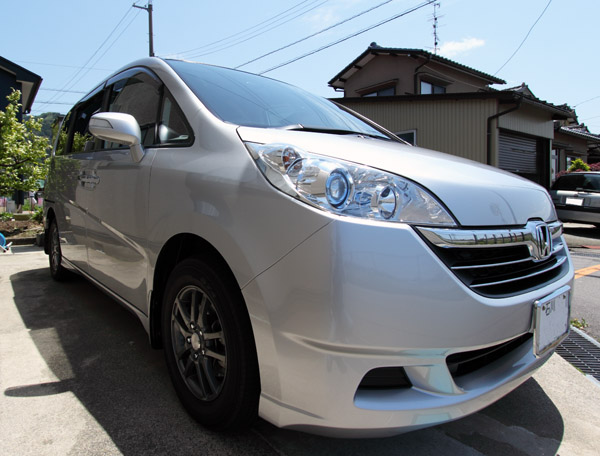 ガラスコーティング施工例 ホワイトパール ホンダ　ステップワゴン　