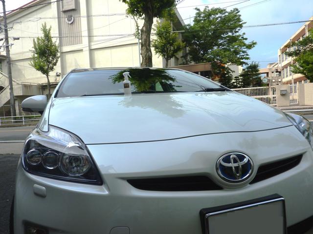 ガラスコーティング剤　車のコーティング トヨタ　プリウス ホワイトパール