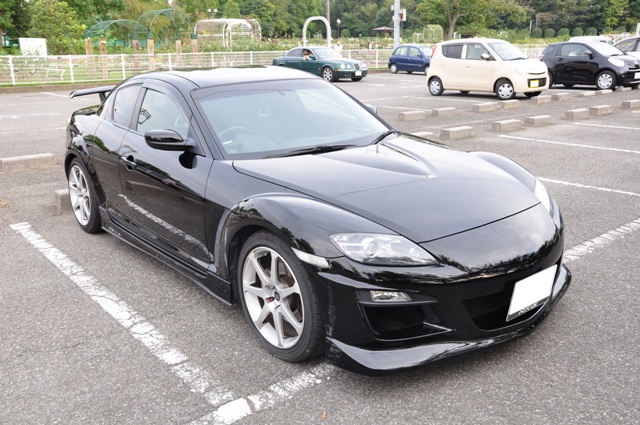 ガスコーティングのハイブリッドナノガラスのゼウスを施工したマツダ　RX－８