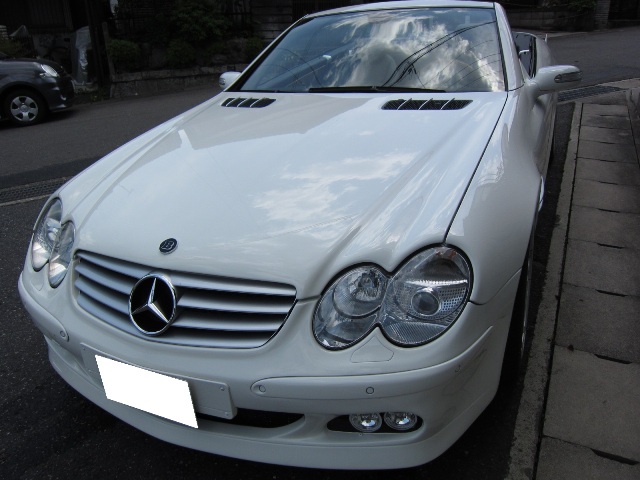 ガラスコーティングのハイブリッドナノガラスゼウスを施工したメルセデスベンツSL500