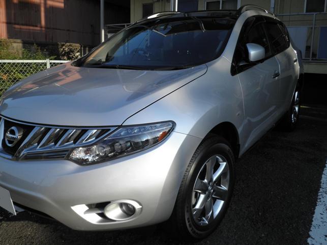 ガラスコーティングのハイブリッドナノガラスW-SHIELDを施工した日産ムラーノ