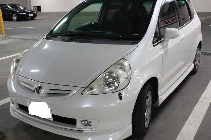 ガラスコーティング施工例　ホンダ　フィット　ホワイトパール