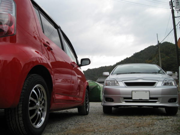 ガラスコーティング施工例　トヨタ　パッソ　レッド　ランクス